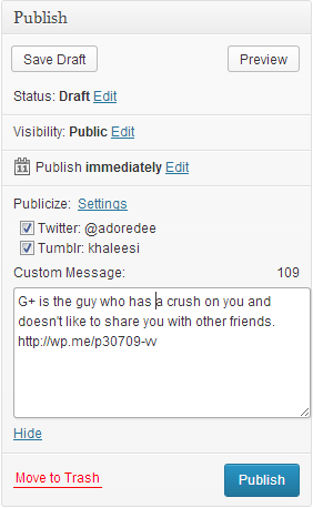 Wordpress - Publisize